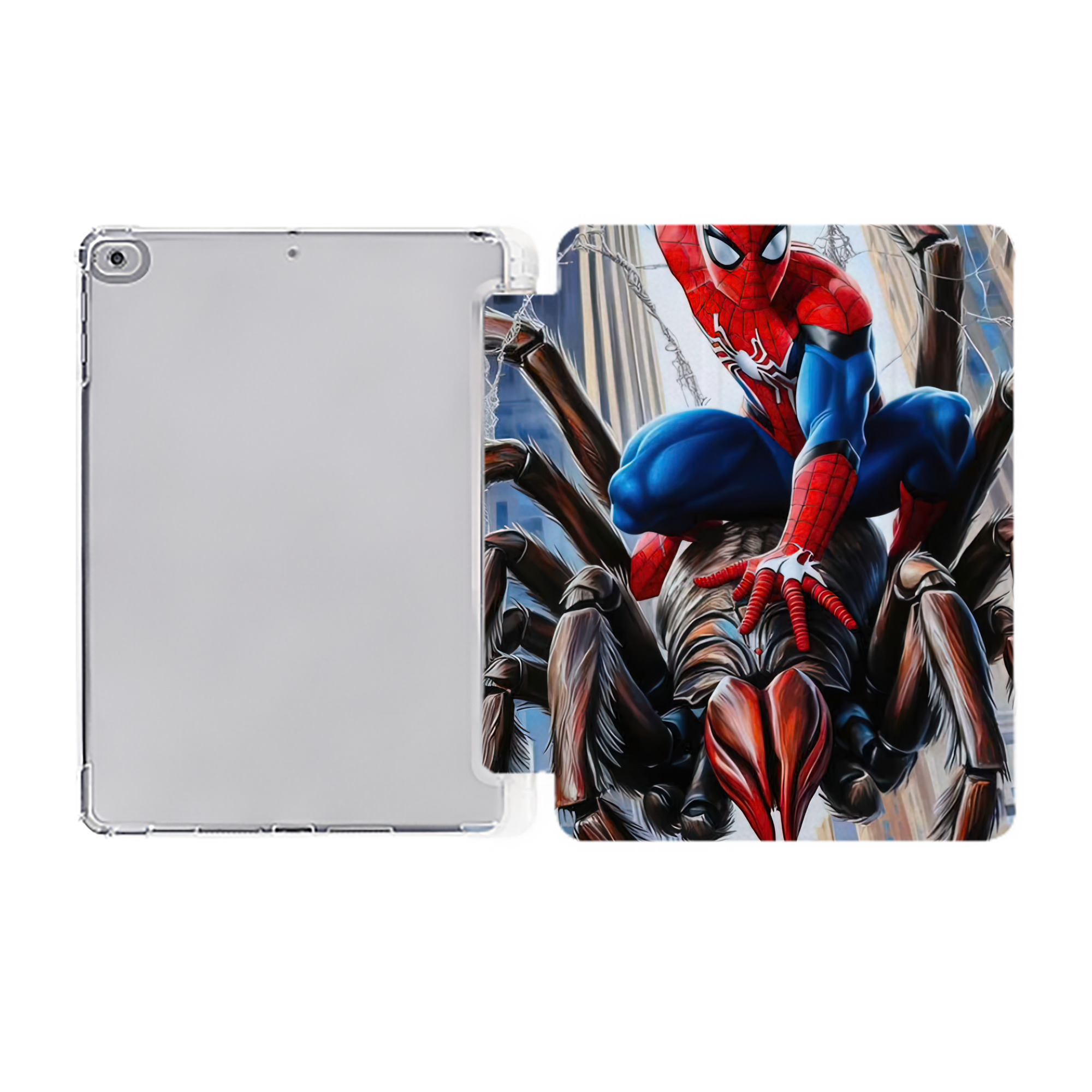 （画像用） Spider Man スパイダーマン IPad ケース ペン収納付き 三つ折りスタンド PUレザー×シリコン 対応機種9.5/10.5/10.9インチ